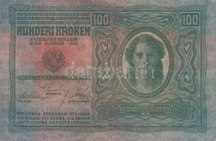 1912. 100K "Felülbélyegzés 1919. feb.9. Zsombolyai Főszolgabíró" lila bélyegzéssel T:III