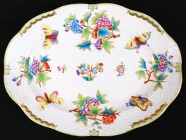 Herendi Viktória mintás készlet, kézzel festett, jelzett, hibátlan, d:22 cm, 31×23 cm