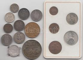 16db-os vegyes magyar és külföldi ezüst és fémpénz tétel T:vegyes