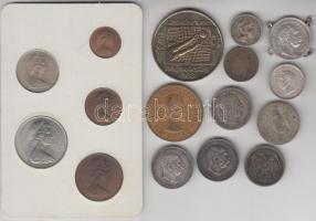16db-os vegyes magyar és külföldi ezüst és fémpénz tétel T:vegyes