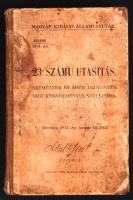 Magyar Királyi Államvasutak: 23. számú utasítás. Budapest 1915. Viseltes állapotban.