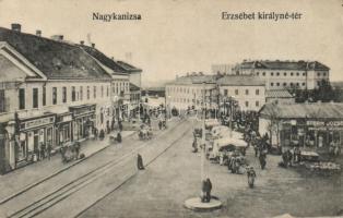 Nagykanizsa, Erzsébet királyné tér, Stern József divatáru kereskedő ideiglenes helyisége (Rb)
