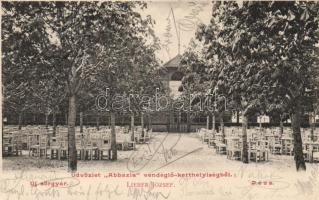 Pécs Lieber József Abbazia vendéglőjének kerthelyisége
