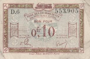 Német Birodalom / Weimari Köztársaság / megszállt (francia) Rajna-vidék / Francia-belga vasúttársaság 1923. 0,10Fr + Franciaország 1932. 5Fr T:III Germany / Weimar Republic / Rhineland (French occupation) / Franco-Belgian Railway 1923. 0,10 Francs + France 1932. 5 Francs C:F