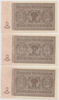 Német 3. Birodalom 1937. 2RM (3x) egymás utáni sorszámmal T:I,I-
German Third Reich 1937. 2 Rentenma...