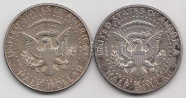 Amerikai Egyesült Államok 1967. 1/2$ Ag "Kennedy" (2x) T:2-/3 USA 1967. 1/2 Dollar Ag "Kennedy" (2x) C:aVF