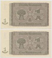 Német 3. Birodalom 1937. 1RM (2x) egymás utáni sorszámmal T:I
German Third Reich 1937. 1 Rentenmark ...