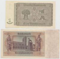 Német 3. Birodalom 1937. 1RM + 1942. 5RM T:I,II
German Third Reich 1937. 1 Rentenmark + 1942. 5 Reic...