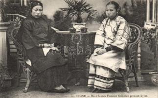 Chinese ladies having tea, folklore