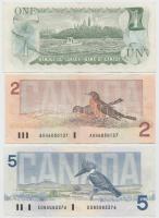 Kanada 1973. 1$ T:II + 1986. 2$ + 5$ T:III
Canada 1973. 1 Dollar C:XF + 1986. 2 Dollars + 5 Dollars ...