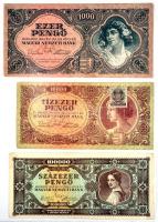 37db vegyes bankjegy albumban, főleg magyar pengők és lengyel, jugoszláv papírpénzek T:vegyes