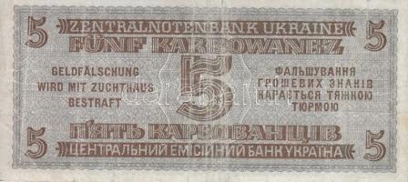 Ukrajna / német megszállás 1942. 5K T:III
Ukraine/German occupation 1942. 5 Karbowanez C:F