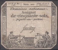 Franciaország 1793. 50S "Assignat" T:II- France 1793. 50 Sol "Assignat" C:VF
