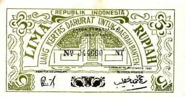 Indonézia 1956. 1R (2x) + 2 1/2R + 1947. 5R + 1958. 5R T:I-II-
Indonesia 1956. 1 Rupiah (2x) + 2 1/2...