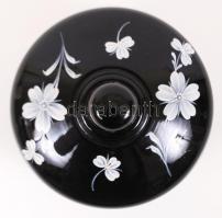 Kézzel festett bonbonier, hibátlan, m:10 cm, d:13 cm