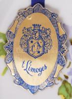 T.Limoges tál, matricás, jelzett, hibátlan, 23×15 cm
