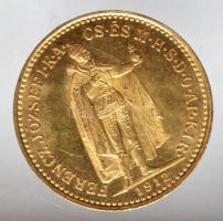 1912. 10K Au "Ferenc József" (3.44g/0.900) T:2 Hungary 1912. 10 Korona Au "Franz Joseph I" (3.44g/0.900) C:XF