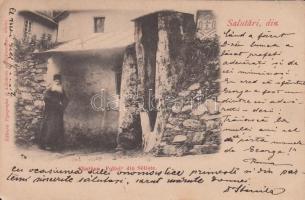 Szelistye, Foltea cloister, fountain with Orthodox priest
