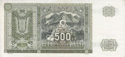 Szlovákia 1941. 500K "SPECIMEN" perforációval T:2
Slovakia 1941. 500 Korun with "SPEC...