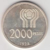 Argentina 1978. 2000P Ag "'78-as Futball Világbajnokság" T:PP Argentina 1978. 2000 Pesos Ag "1978 World Soccer Championship" C:PP