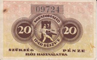 Budapest 1920. "Általános Fogyasztási Szövetkezet" 10f + 1921. 20f "Sokszorosító Ipar...