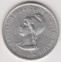 Brazília 1889. 500R Ag (6.36g) T:2,2-
Brazil 1889. 500 Reis Ag (6.36g) C:XF,VF