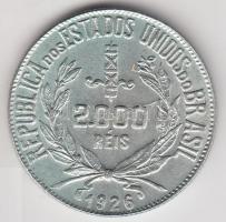 Brazília 1926. 2000R Ag (8.06g) T:2- Brazil 1926. 2000 Reis Ag (8.06g) C:VF
