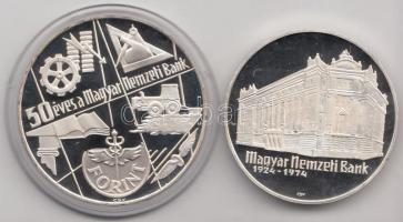 1974. 50Ft Ag + 100Ft Ag &quot;50 éves az MNB&quot; T:PP