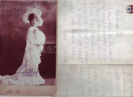 1903 Fedák Sári "Zsazsa" saját kezű levele és dedikált fényképe Forgó Lilinek