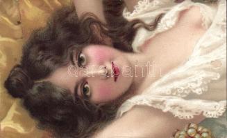 Erotic litho postcard