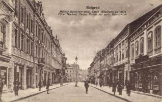 Belgrade, Mihály fejedelem útja, Szerb Hitelbank / street, Serbian Credit Bank palace (EB)