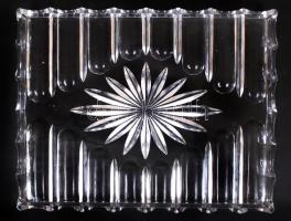 Ólomkristály üvegtálca, hibátlan, 26×35 cm