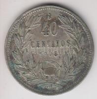 Chile 1908. 40c Ag (5.87g) T:3 Chile 1908. 40 centavos Ag (5.87g) C:F
