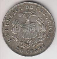 Chile 1891. 20c Ag (4.08g) T:3 Chile 1891. 20 centavos Ag (4.08g) C:F