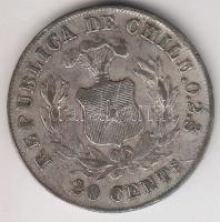 Chile 1891. 20c Ag (4.95g) Chile 1891. 20 centavos Ag (4.95g) C:F
