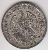 Chile 1891. 20c Ag (4.95g)
Chile 1891. 20 centavos Ag (4.95g) C:F