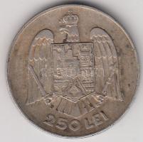 Románia 1935. 250L Ag "II. Károly" T:2-,3 Romania 1935. 250 Lei Ag "Carol II" C:aVF