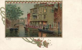 Venice, Venezia, Art Nouveau, litho, s: R. Jafuri (small tear)