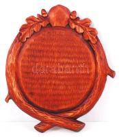 Agancstartó, faragott-pácolt hársfa, 31×28 cm