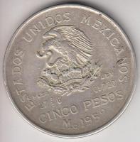 Mexikó 1952. 5P Ag (27.95g) T:2,2- Mexico 1952. 5 Pesos Ag (27.95g) C:aXF