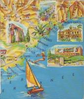 25db Külföldi térkép klf képeslapon, sok postatisztával