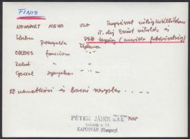 cca 1970 Péter János (1920-1997): Finis. Vintage fotó, 18 nemzetközi és hazai fotókiállításon szerep...