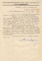 LEHE (levélbélyeggyűjtők Első Hazai Egyesülete) bélyegmegrendelése 1949-ből céges levélen