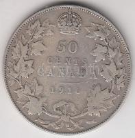 Kanada 1916. 50c Ag "V. György" (11.42g) T:3 Canada 1916. 50 cents Ag "George V" (11.42g) C:F