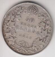 Kanada 1917. 50c Ag "V. György" (11.50g) T:3 Canada 1917. 50 cents Ag "George V" (11.50g) C:F