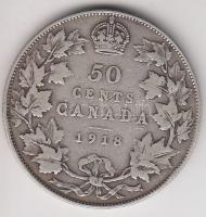 Kanada 1918. 50c Ag "V. György" (11.51g) T:3
Canada 1918. 50 cents Ag "George V"...