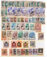 575 db régi okmánybélyeg érdekességekkel, 12 db berakólapon