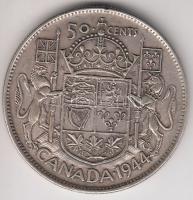 Kanada 1944. 50c Ag "VI. György" (11.64g) T:2- Canada 1944. 50 cents Ag "George VI" (11.64g) C:VF