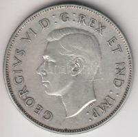 Kanada 1945. 50c Ag "VI. György" (11.57g) T:2-
Canada 1945. 50 cents Ag "George VI&qu...