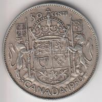 Kanada 1950. 50c Ag "VI. György" (11.61g) T:2- Canada 1950. 50 cents Ag "George VI" (11.61g) C:VF